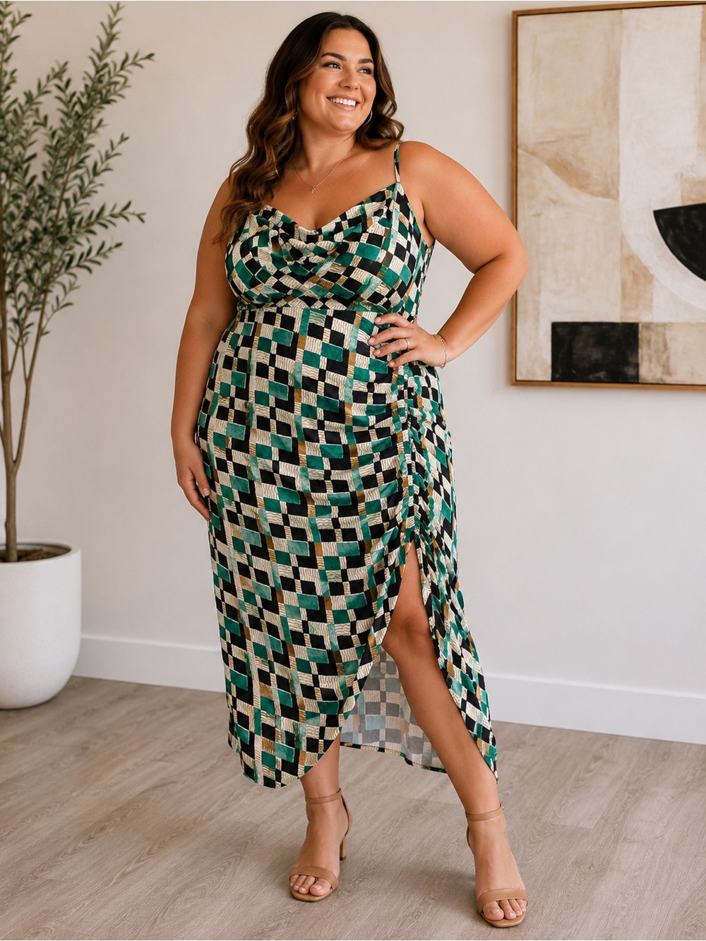 ✨ Anthropologie Plus Geometric Midi Dress NWT ✨
Size 20W | Retail $168